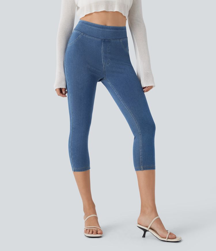 Halara Flex™ High Waisted Pocket Denim Capri Casual Leggings
