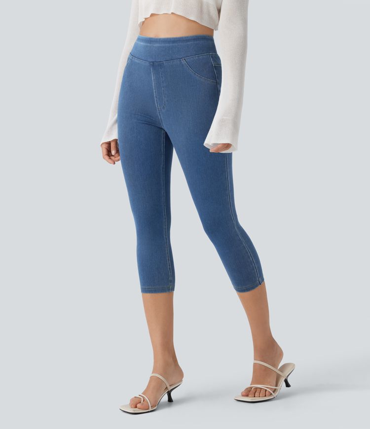 Halara Flex™ High Waisted Pocket Denim Capri Casual Leggings