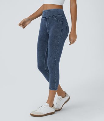 Halara Flex™ High Waisted Pocket Denim Capri Casual Leggings
