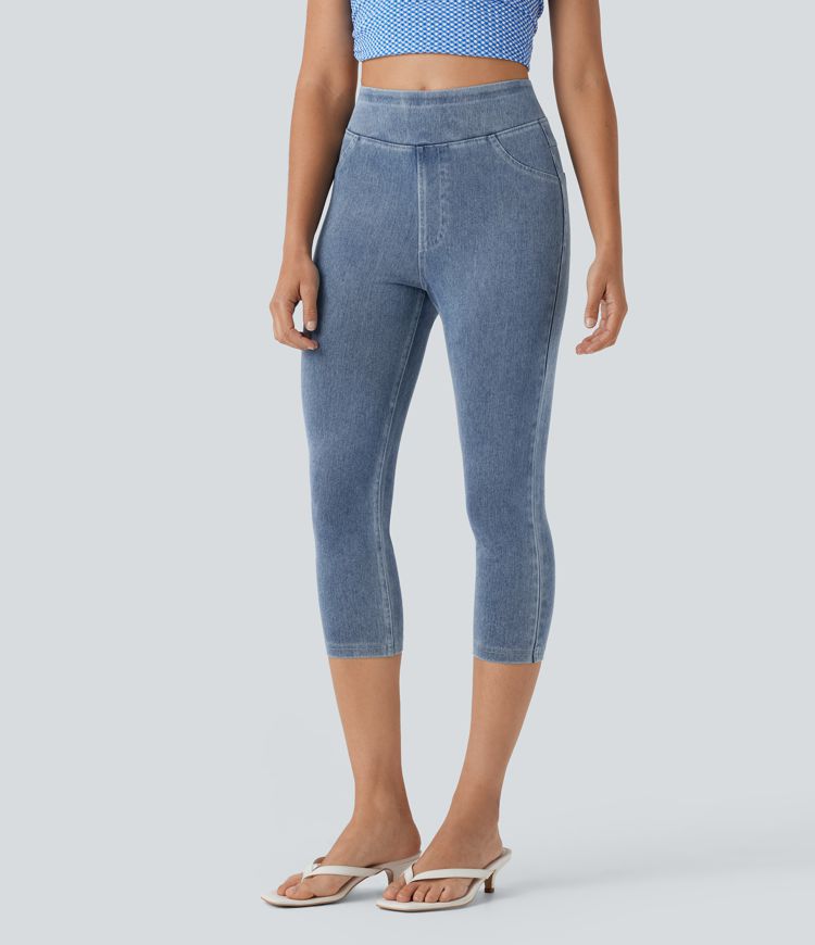 Halara Flex™ High Waisted Pocket Denim Capri Casual Leggings