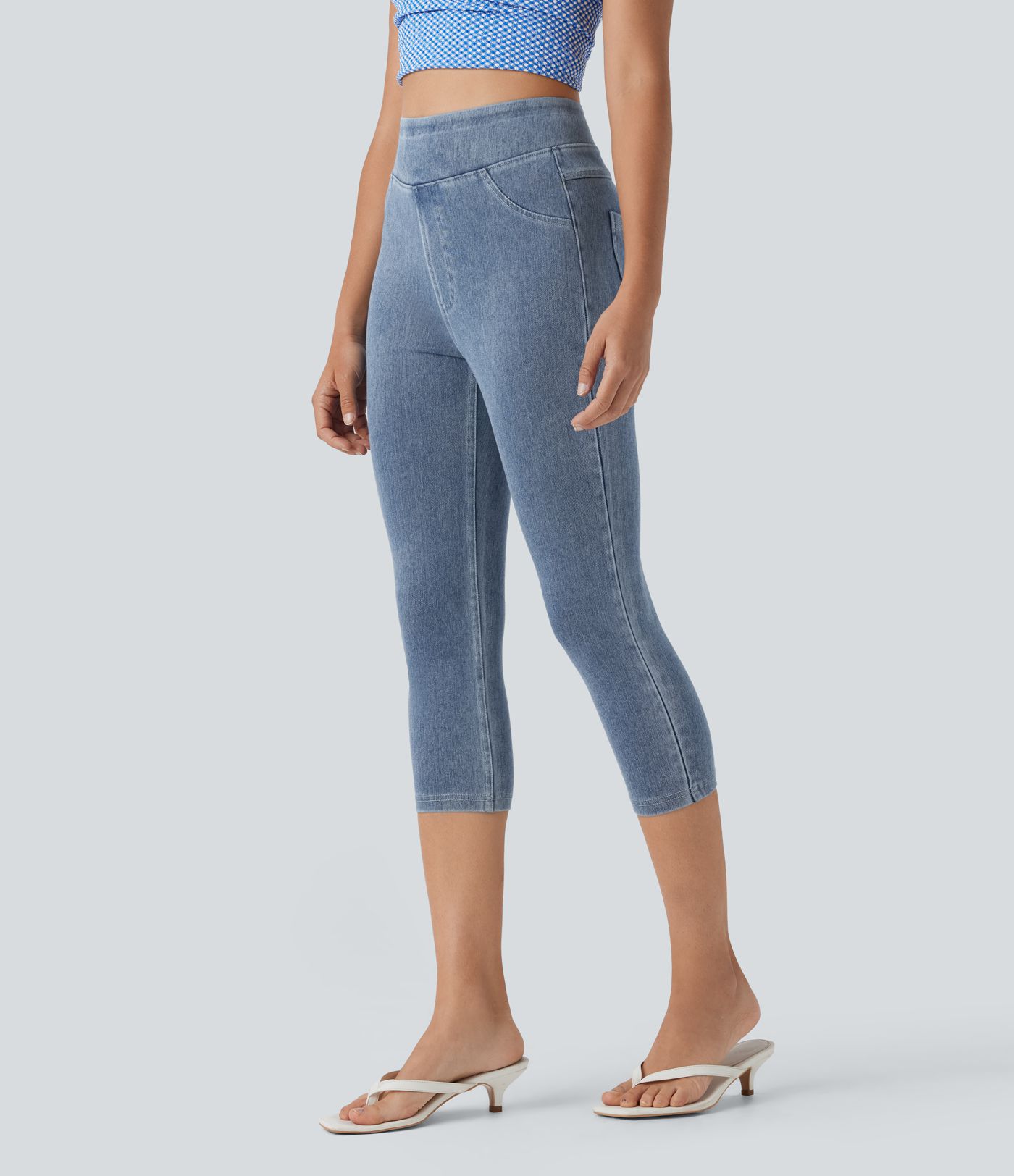 Halara Flex™ High Waisted Pocket Denim Capri Casual Leggings