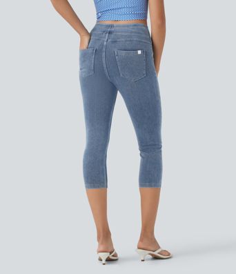 Halara Flex™ High Waisted Pocket Denim Capri Casual Leggings