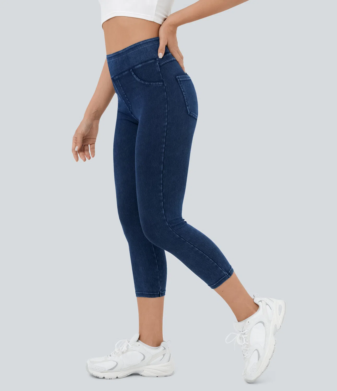 Halara Flex™ High Waisted Pocket Denim Capri Casual Leggings