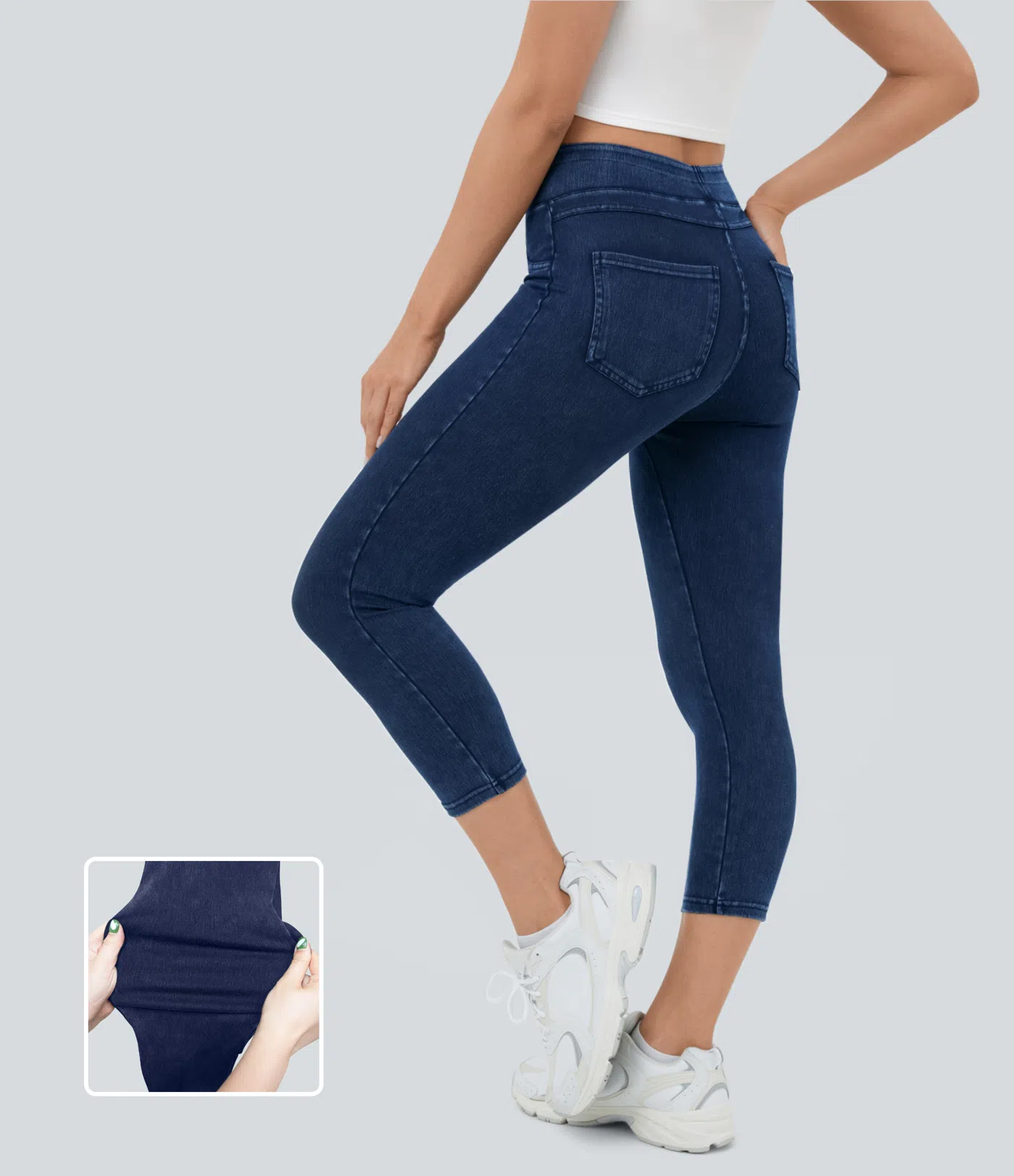 Halara Flex™ High Waisted Pocket Denim Capri Casual Leggings