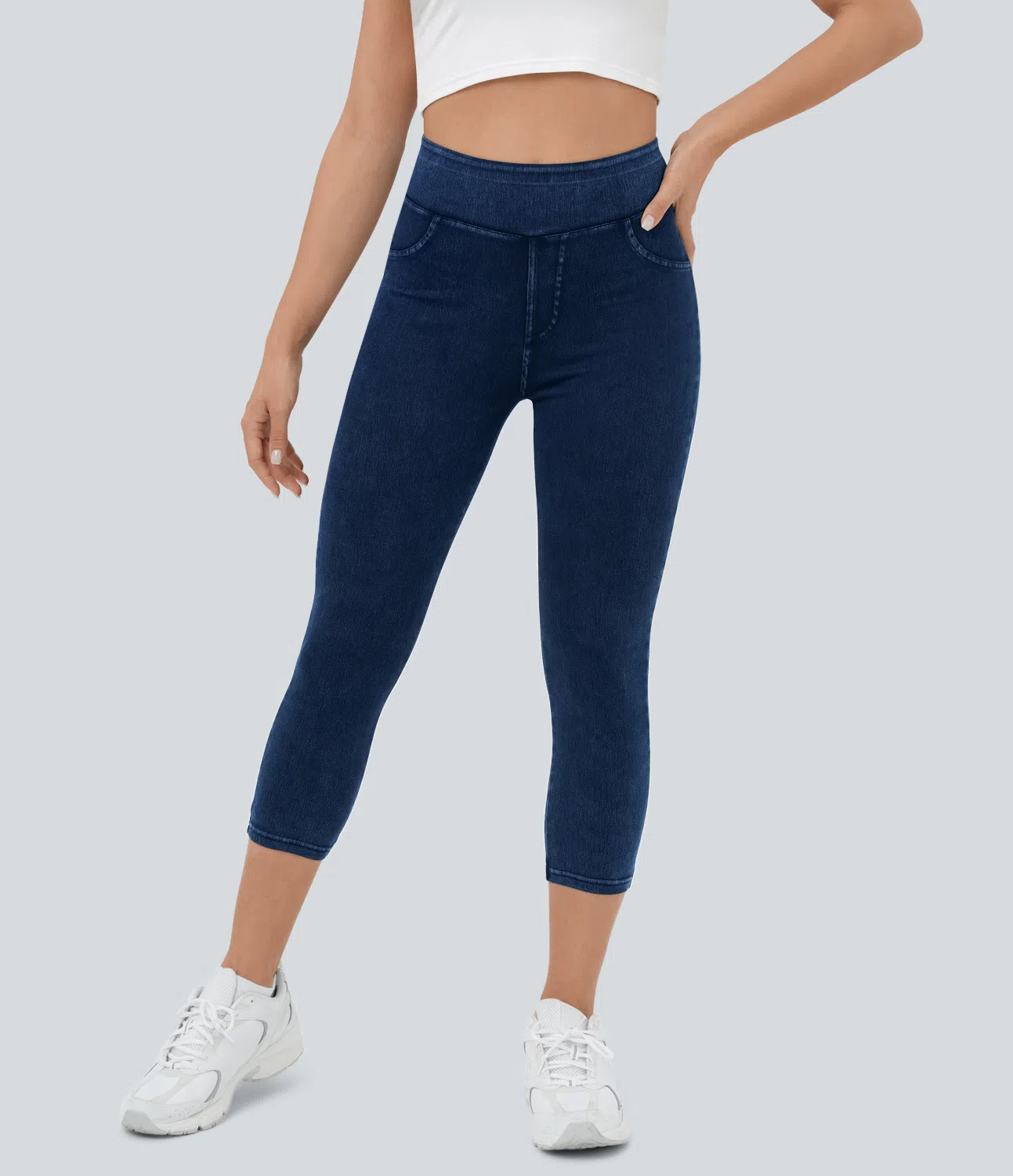 Halara Flex™ High Waisted Pocket Denim Capri Casual Leggings