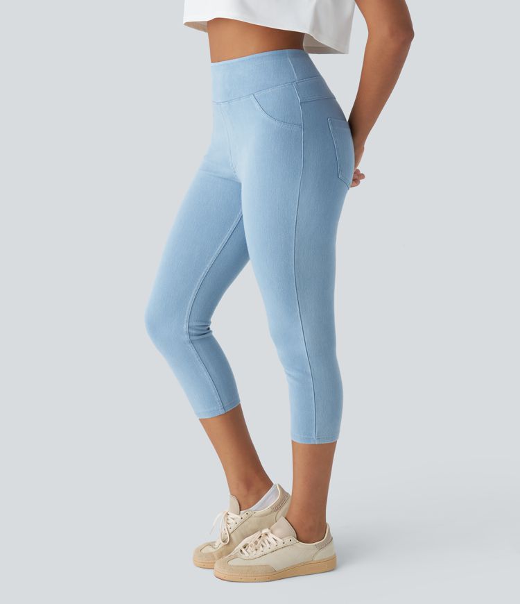 Halara Flex™ High Waisted Pocket Denim Capri Casual Leggings