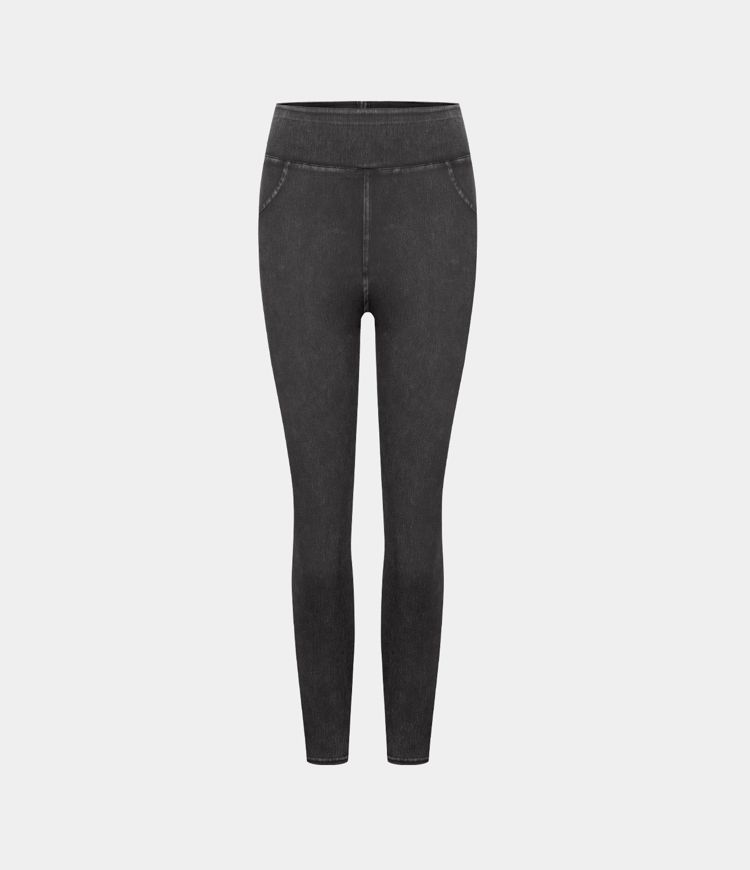 Leggings Halara Flex™ Denim elásticos en longitud capri de tiro alto con bolsillos traseros