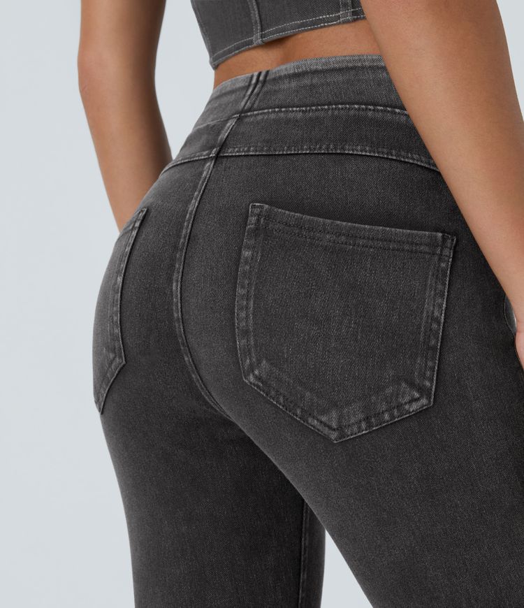 Leggings Halara Flex™ Denim elásticos en longitud capri de tiro alto con bolsillos traseros