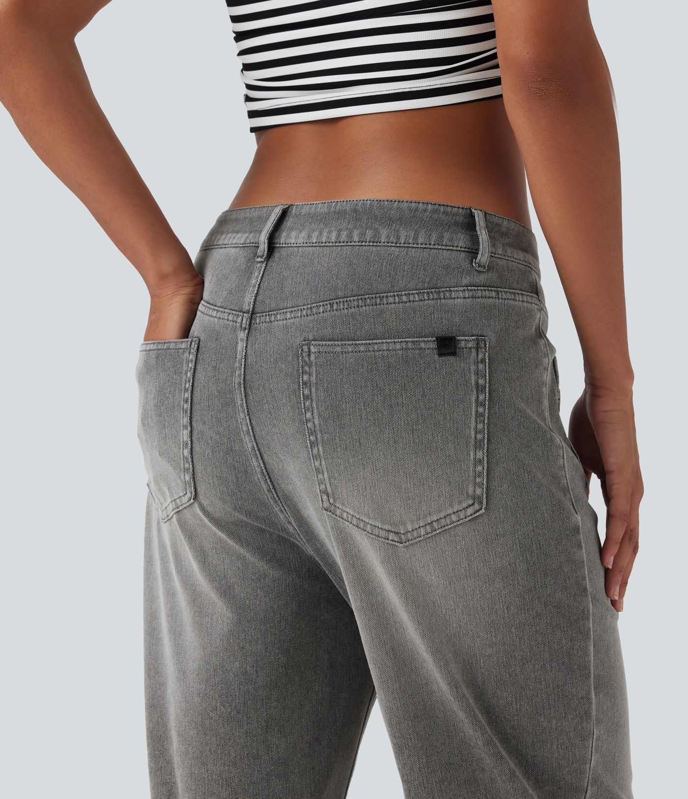 Halara Flex™ Mid Rise Straight Leg Casual Jeans with Pockets