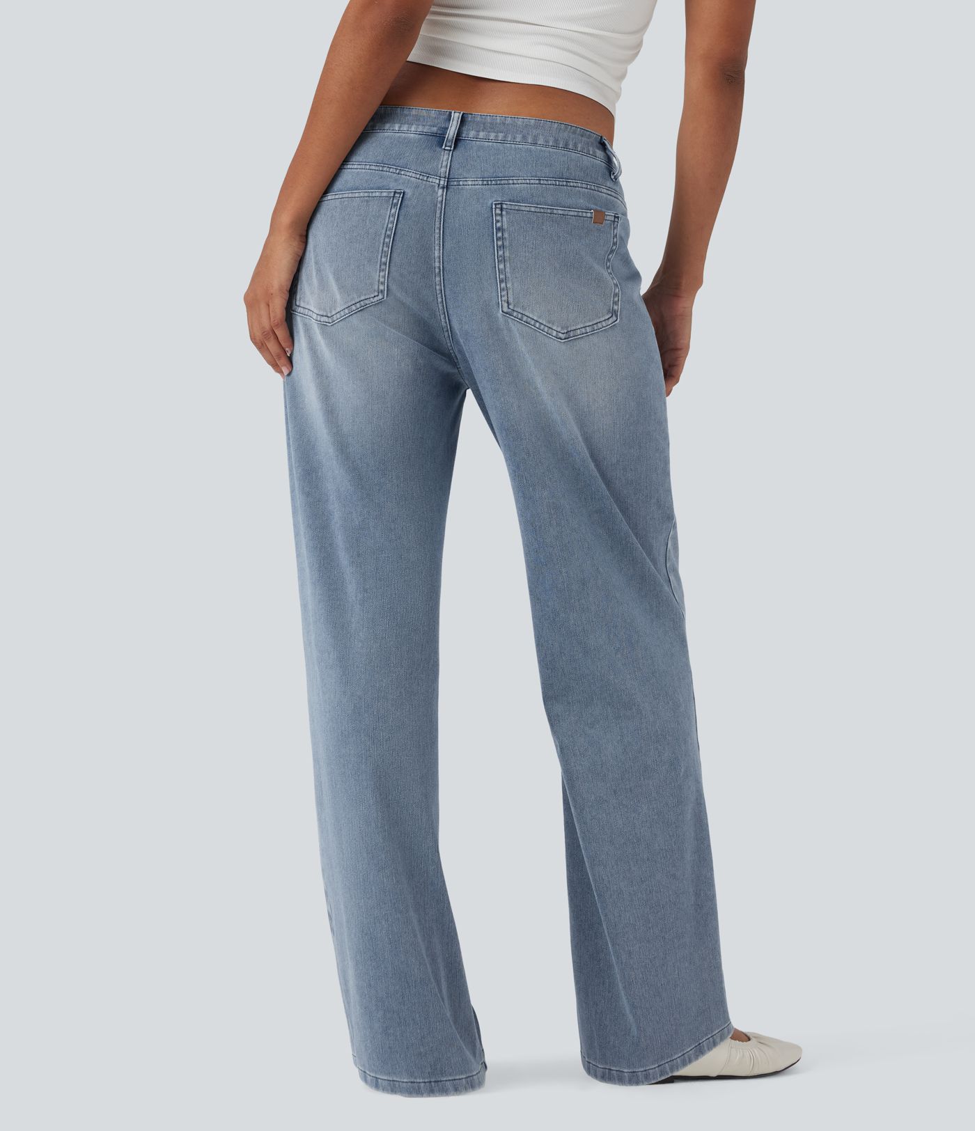Halara Flex™ Mid Rise Straight Leg Casual Jeans with Pockets