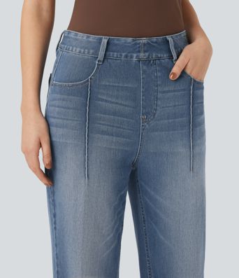 Halara Flex™ High Waisted Straight Leg Casual Jeans with Pockets