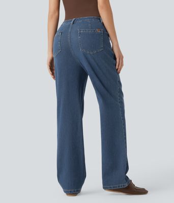 Halara Flex™ High Waisted Straight Leg Casual Jeans with Pockets