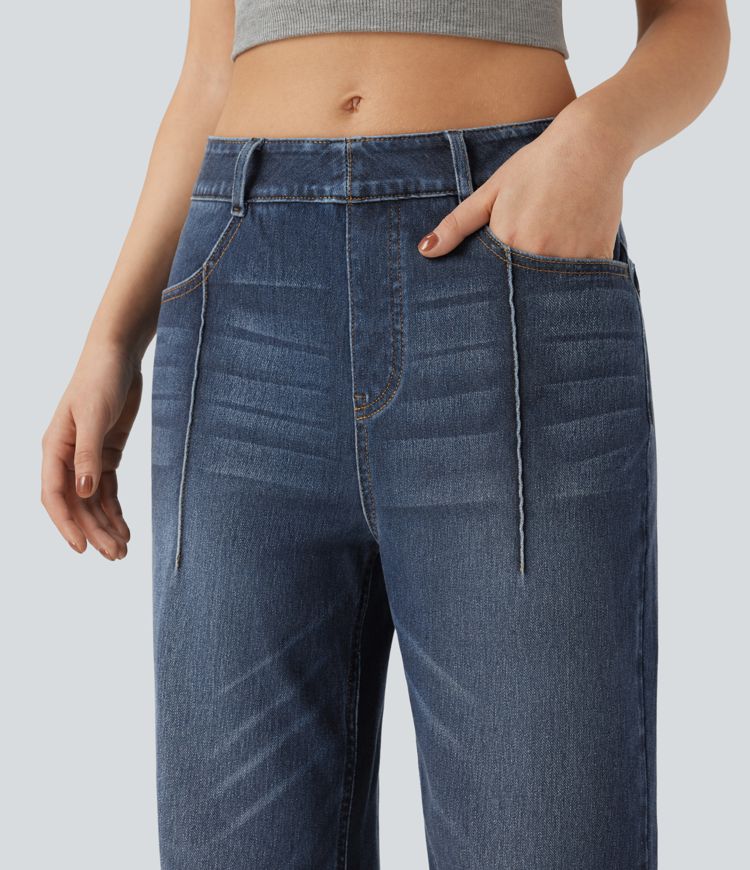 Halara Flex™ High Waisted Straight Leg Casual Jeans with Pockets