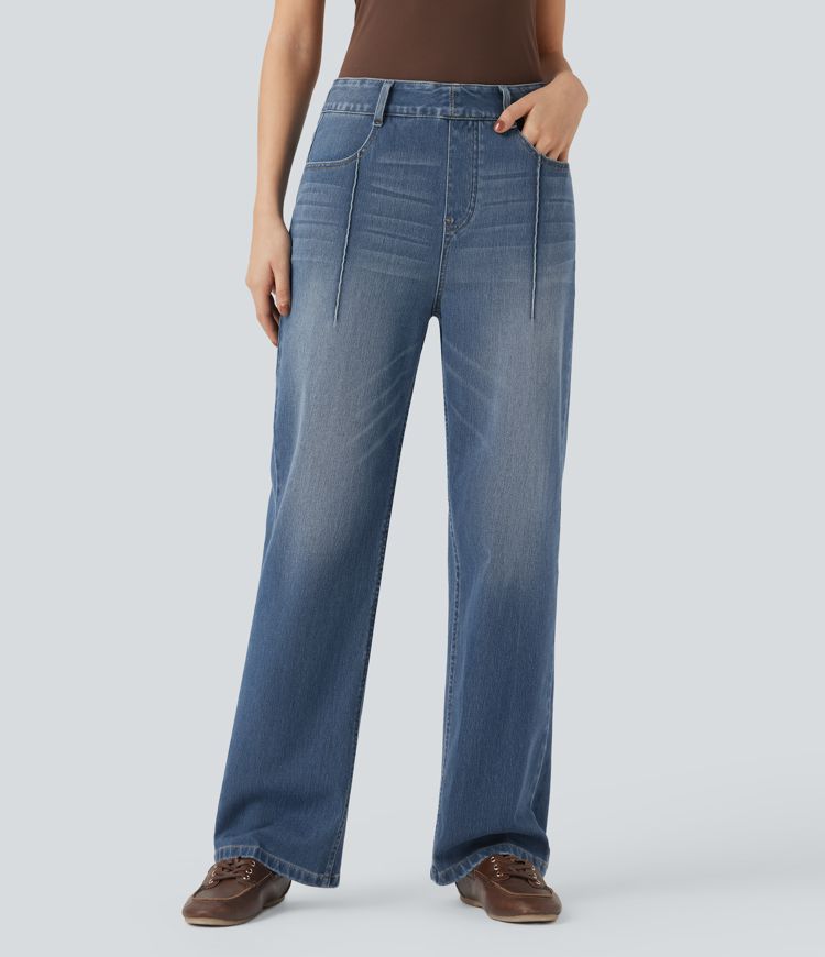 Halara Flex™ High Waisted Straight Leg Casual Jeans with Pockets