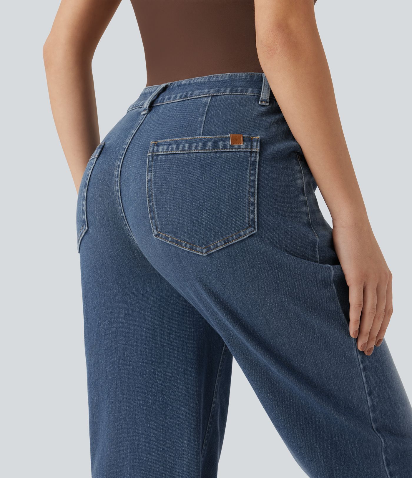 Halara Flex™ High Waisted Straight Leg Casual Jeans with Pockets