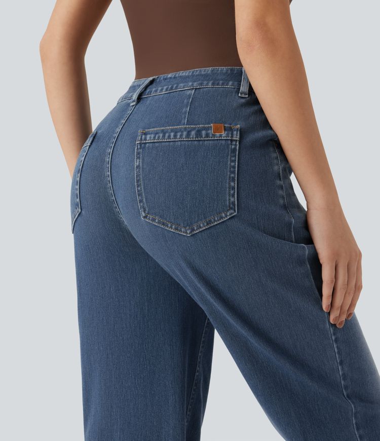 Halara Flex™ High Waisted Straight Leg Casual Jeans with Pockets