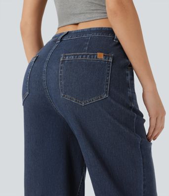 Halara Flex™ High Waisted Straight Leg Casual Jeans with Pockets