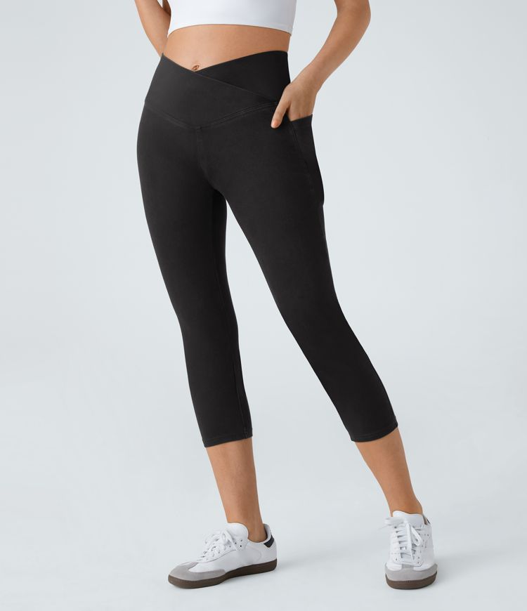 Halara Flex™ Jegging Travail Capri Tricoté Extensible Lavé Poche Latérale Croisée
