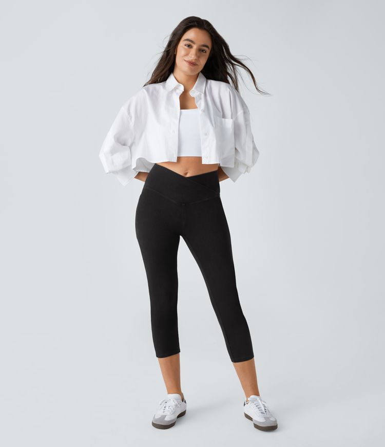 Halara Flex™ Jegging Travail Capri Tricoté Extensible Lavé Poche Latérale Croisée