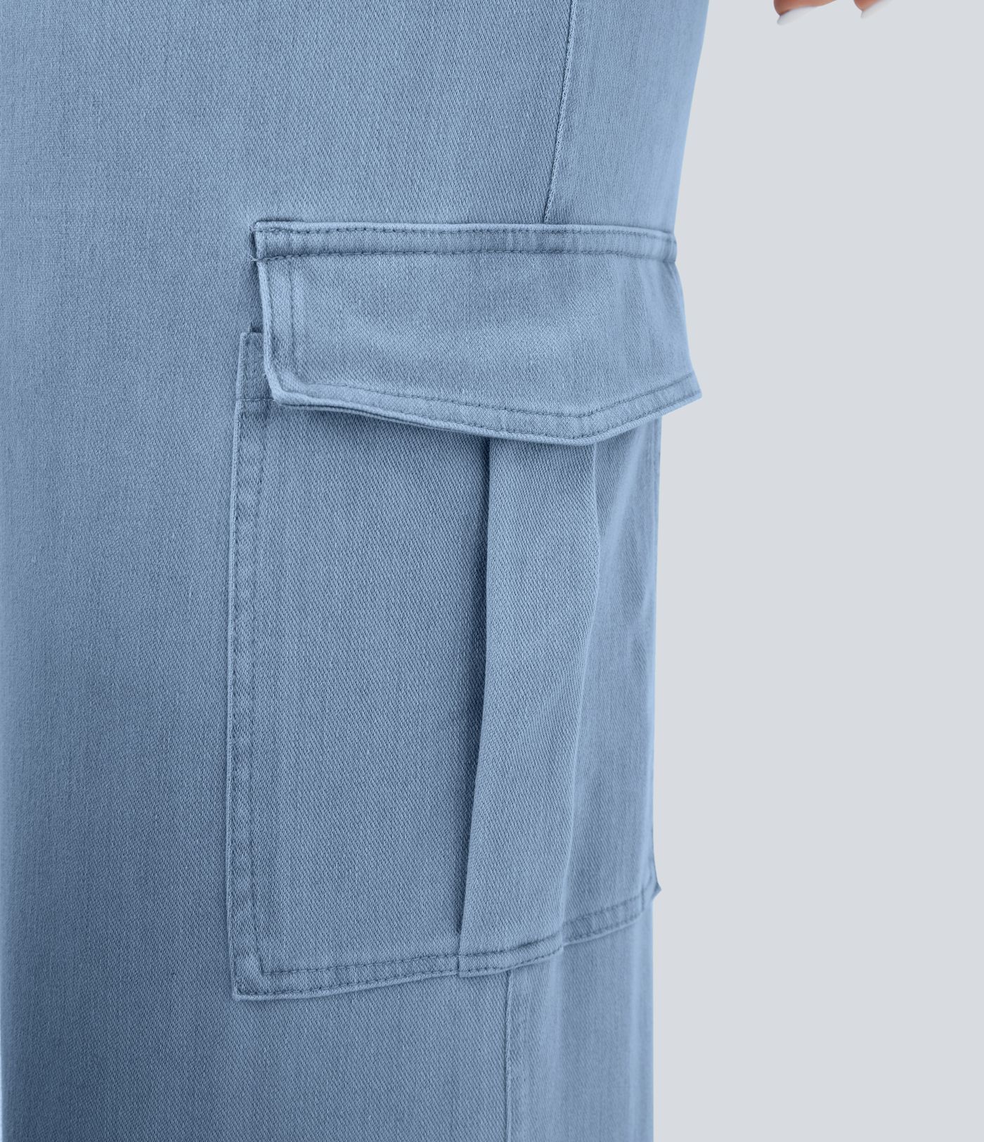 Halara Flex™ Jean Droite Cargo Taille Mi-Haute Multiples Poches Décontracté Extensible Droite Grande Taille