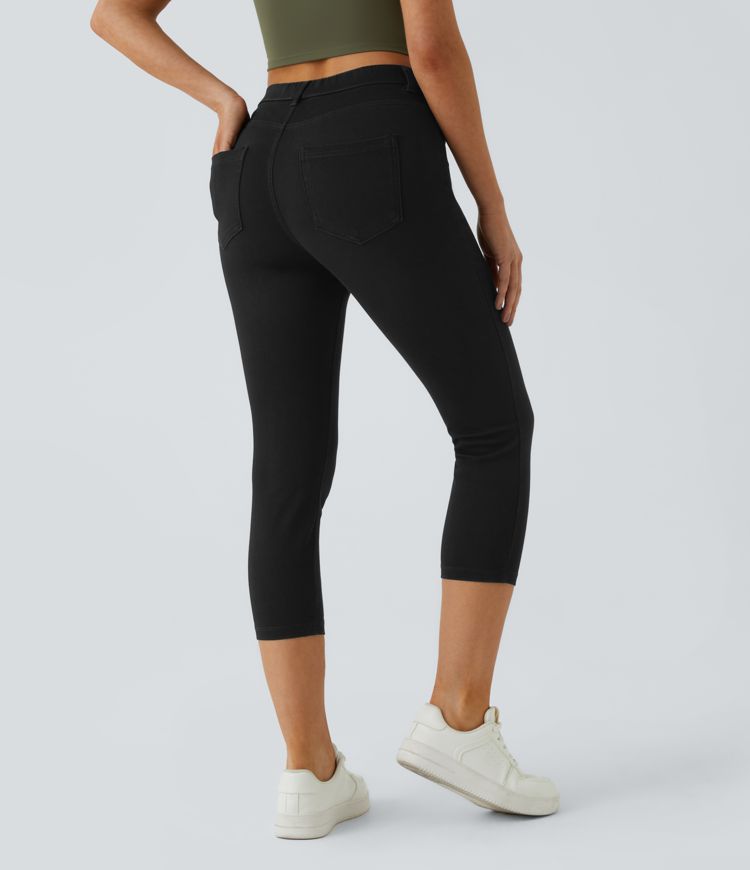 Halara Flex™ High Waisted Pockets Denim Capri Casual Leggings