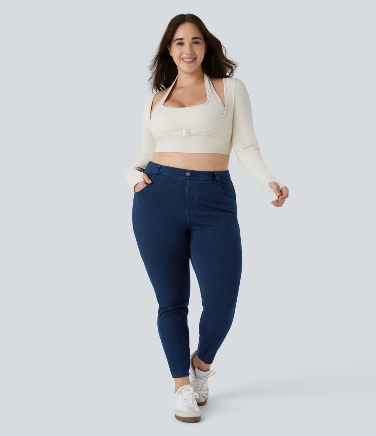 Halara Flex™ High Waisted Pockets Denim Work 7/8 Plus Size Leggings
