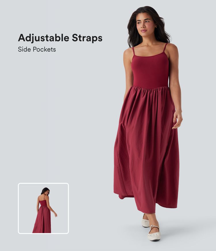 Maxi Casual Slip Dress with Pockets