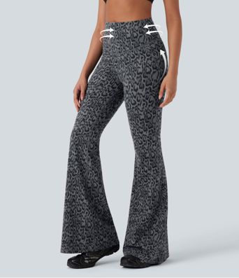Halara UltraSculpt™- Yoga-Leggings mit hohem Bund, Bauchkontrolle und Leopardenmuster - Po-Lifting