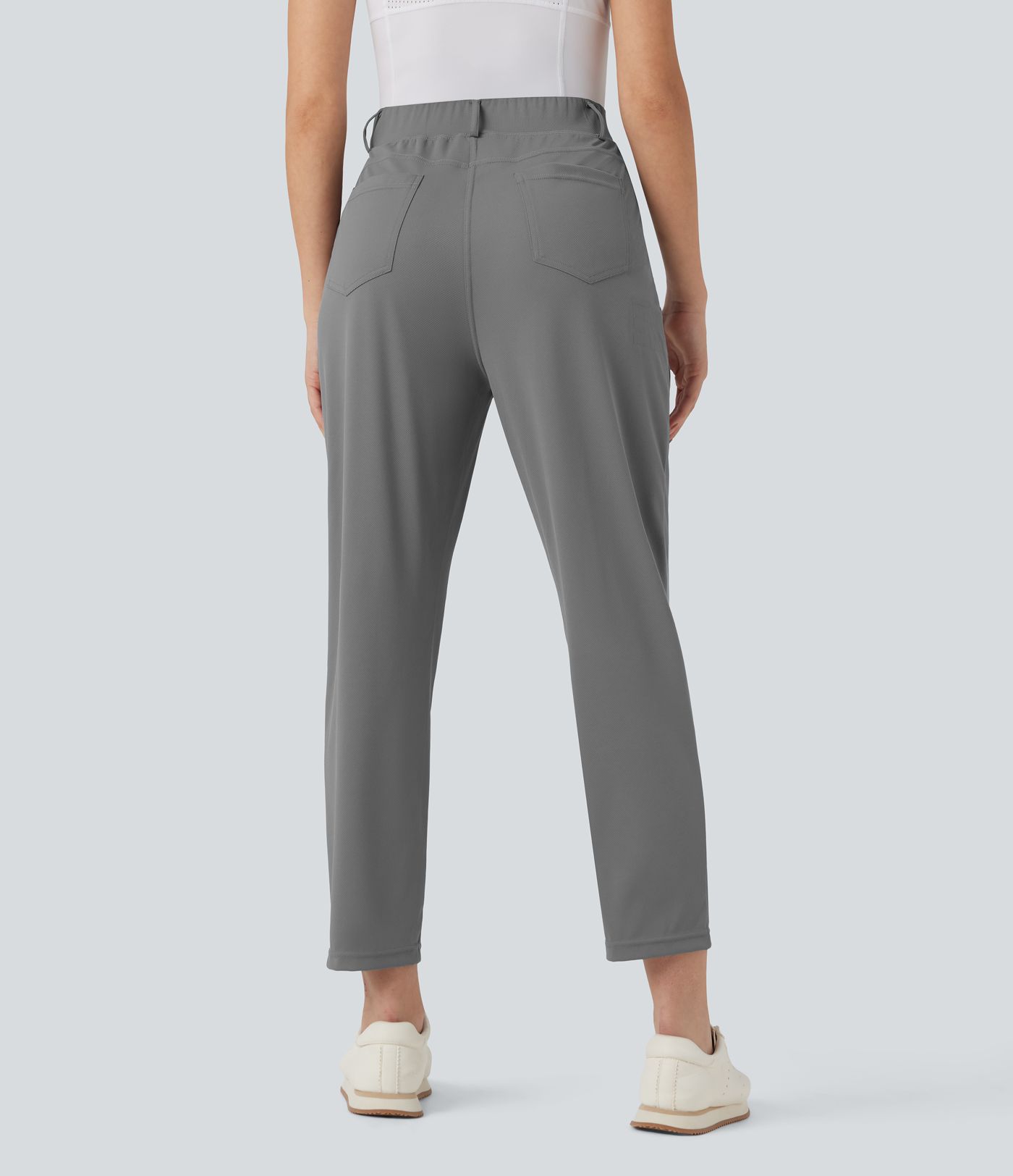 High Waisted Quick Dry Golf Trousers with Pockets-Golf Tee-UPF40+
