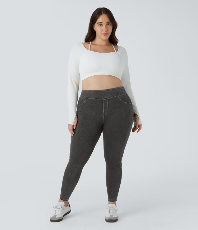 Halara Flex™ High Waisted Pocket Denim Plus Size Casual Leggings