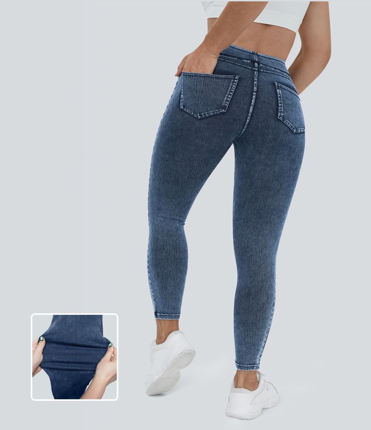 Halara Flex™ High Waisted Pocket Denim Plus Size Casual Leggings