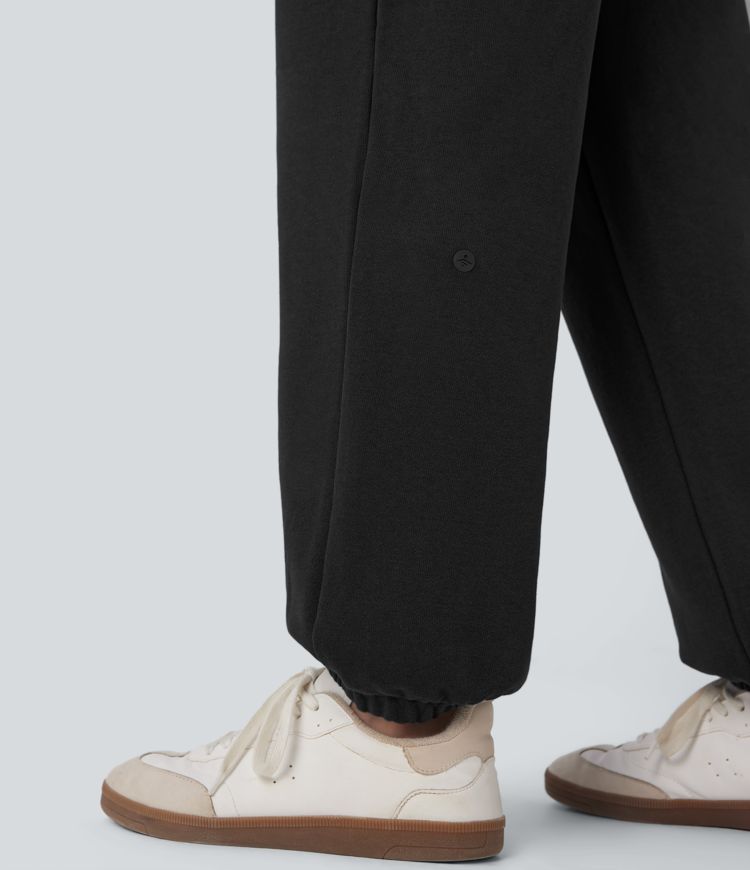 Jogger Décontracté Halara Pour Femme – Taille L, Coton 100%, Couleur Moonlit Ocean, Poche Zippée