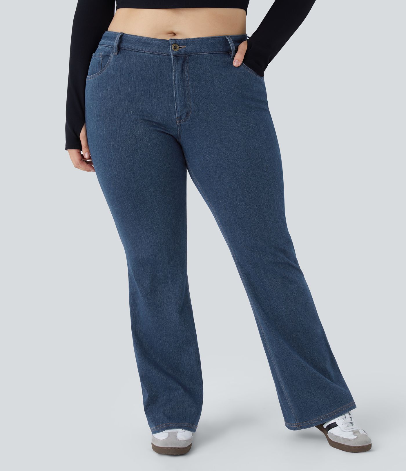Halara Flex™ Mid Rise Pockets Casual Plus Size Jeans