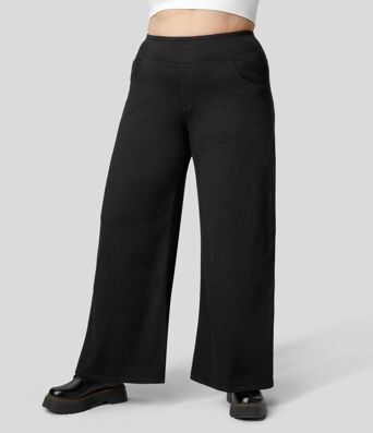 Halara Flex™ High Waisted Pockets Baggy Wide Leg Loose Casual Plus Size Jeans