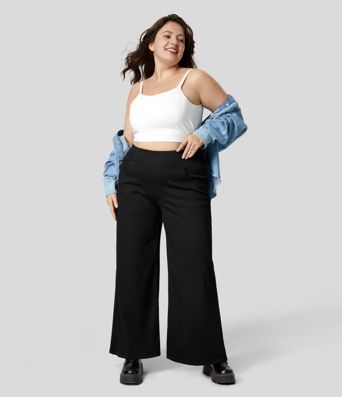 Halara Flex™ High Waisted Pockets Baggy Wide Leg Loose Casual Plus Size Jeans