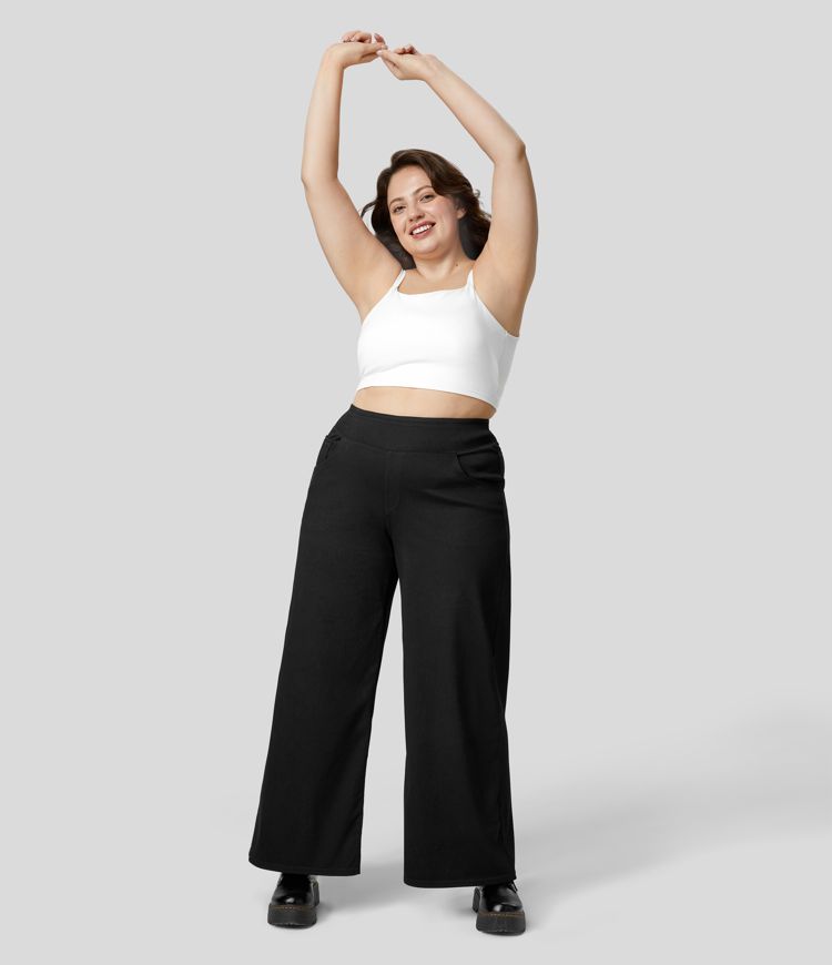 Halara Flex™ High Waisted Pockets Baggy Wide Leg Loose Casual Plus Size Jeans