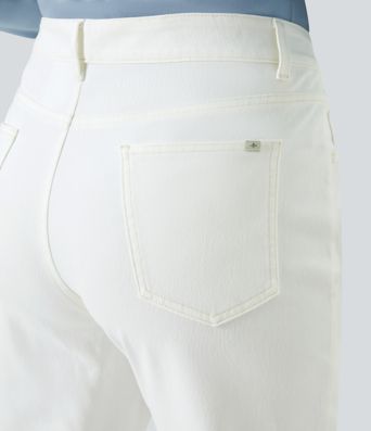 Halara Flex™ High Waisted Pockets Straight Leg Washed Women Casual Plus Size Denim Jeans