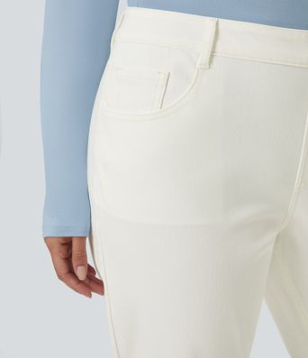 Halara Flex™ High Waisted Pockets Straight Leg Washed Women Casual Plus Size Denim Jeans