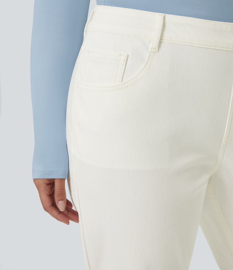 Halara Flex™ High Waisted Pockets Straight Leg Washed Women Casual Plus Size Denim Jeans