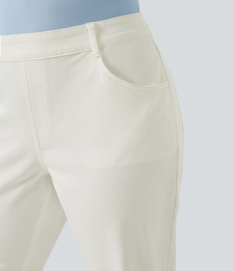 Halara Flex™ High Waisted Pockets Straight Leg Washed Women Casual Plus Size Denim Jeans