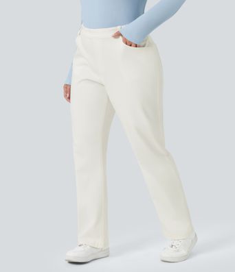 Halara Flex™ High Waisted Pockets Straight Leg Washed Women Casual Plus Size Denim Jeans