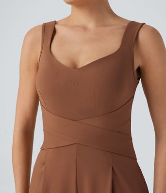 U Back Sleeveless Casual Jumpsuit with Pockets-Easy Peezy Edition