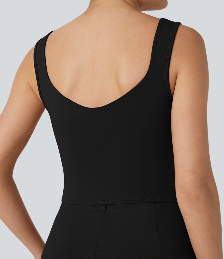 U Back Sleeveless Casual Jumpsuit with Pockets-Easy Peezy Edition