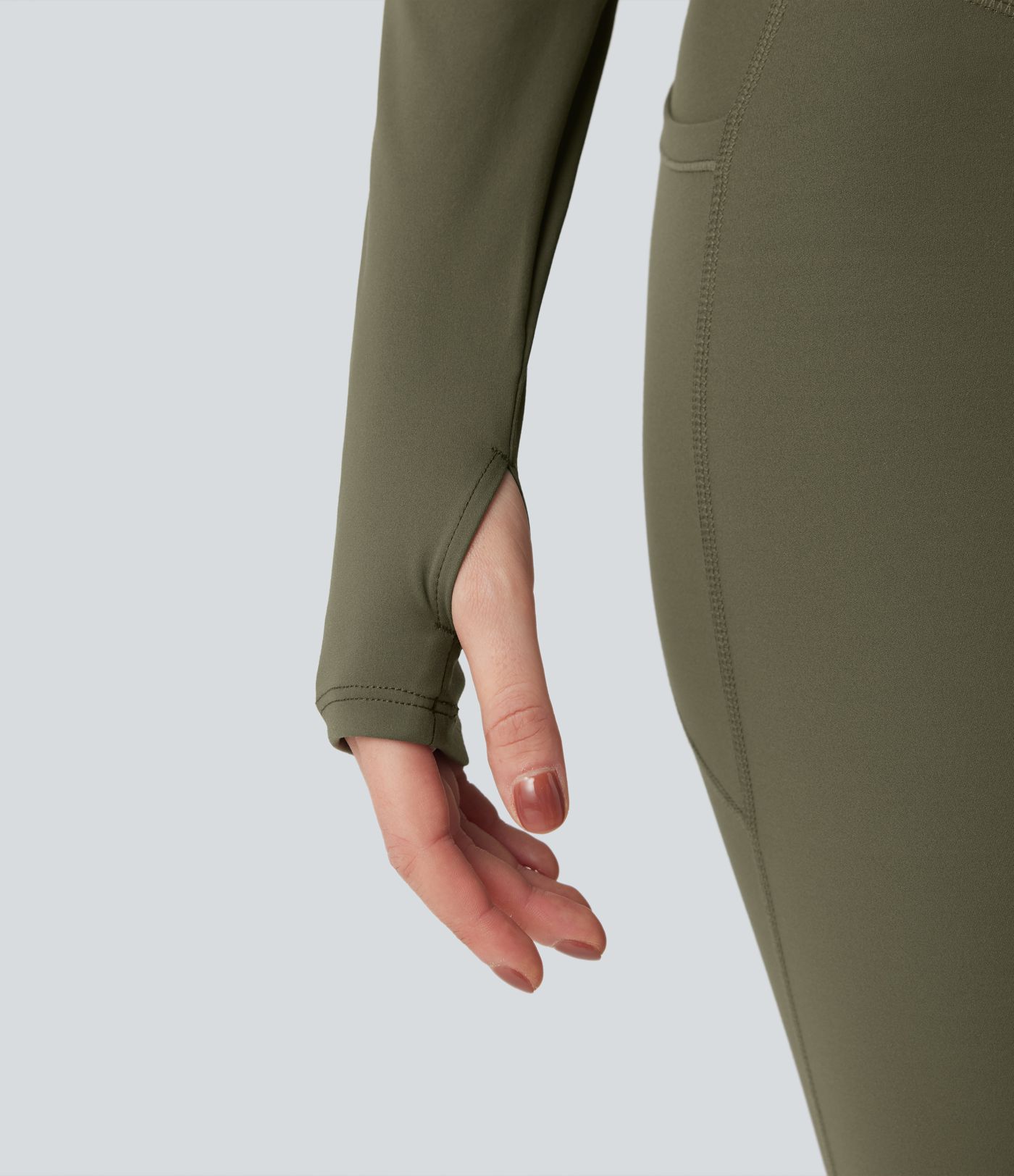 SoftlyZero™ Plush Stand Collar Long Sleeve Thumb Holes Crossover Back Yoga Jackets 