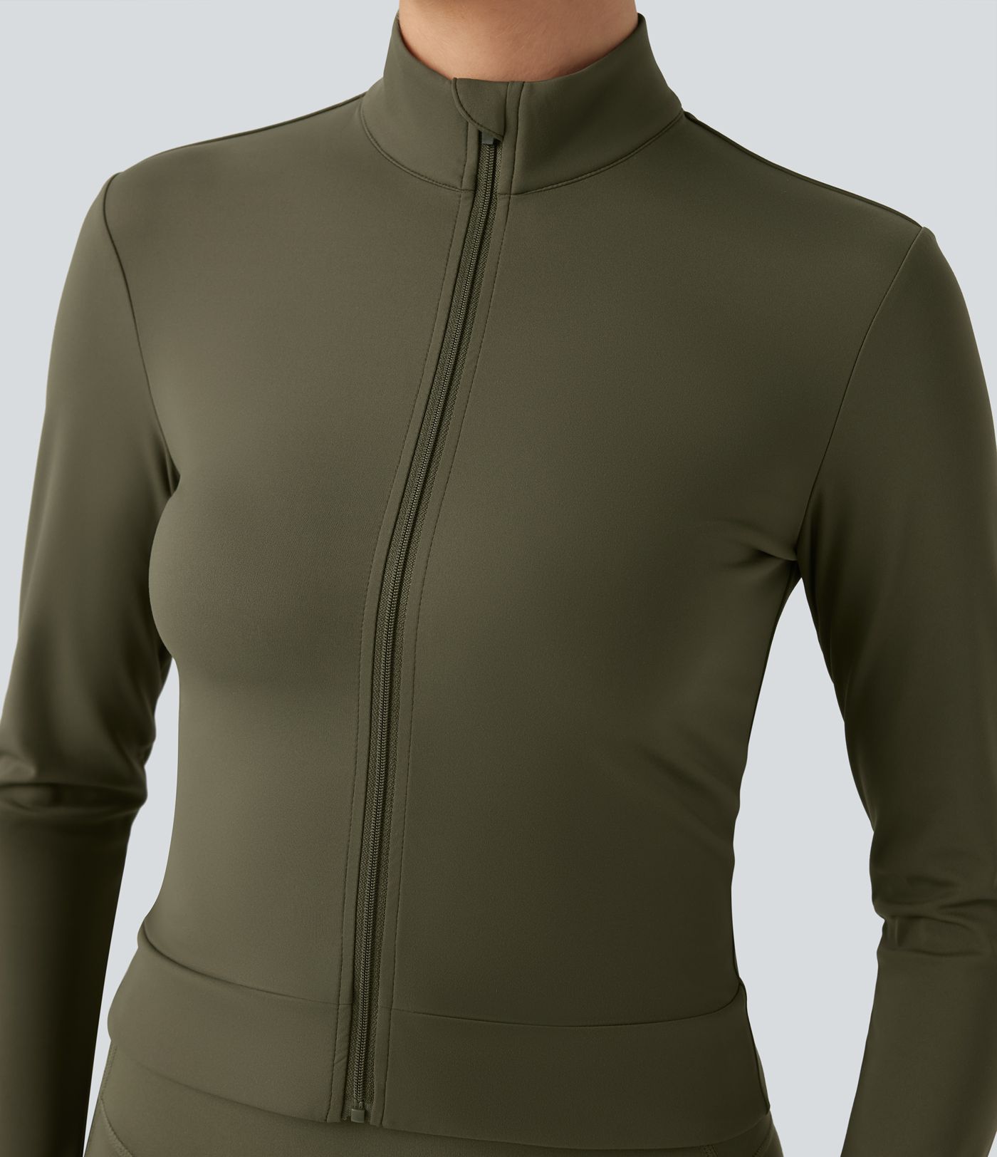 SoftlyZero™ Plush Stand Collar Long Sleeve Thumb Holes Crossover Back Yoga Jackets 