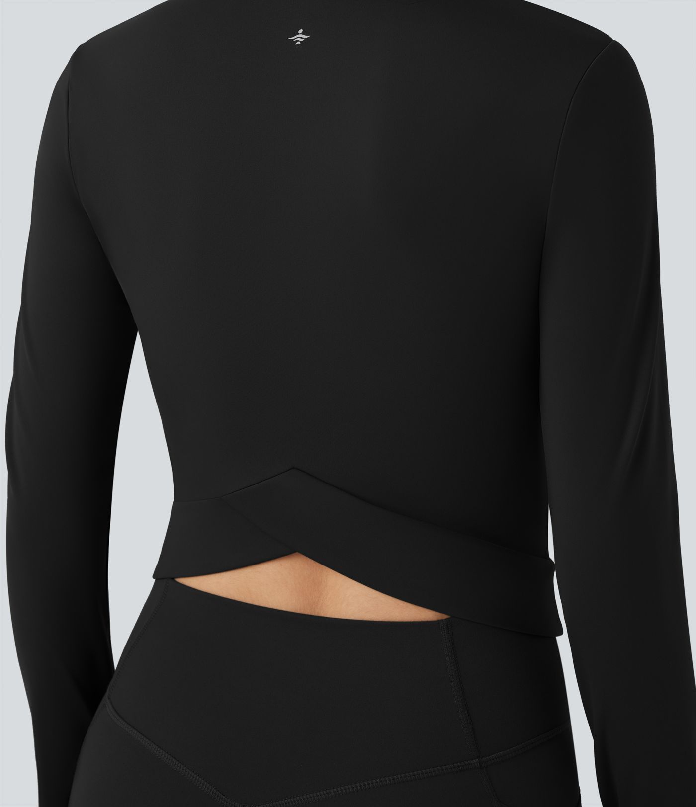 SoftlyZero™ Plush Stand Collar Long Sleeve Thumb Holes Crossover Back Yoga Jackets 