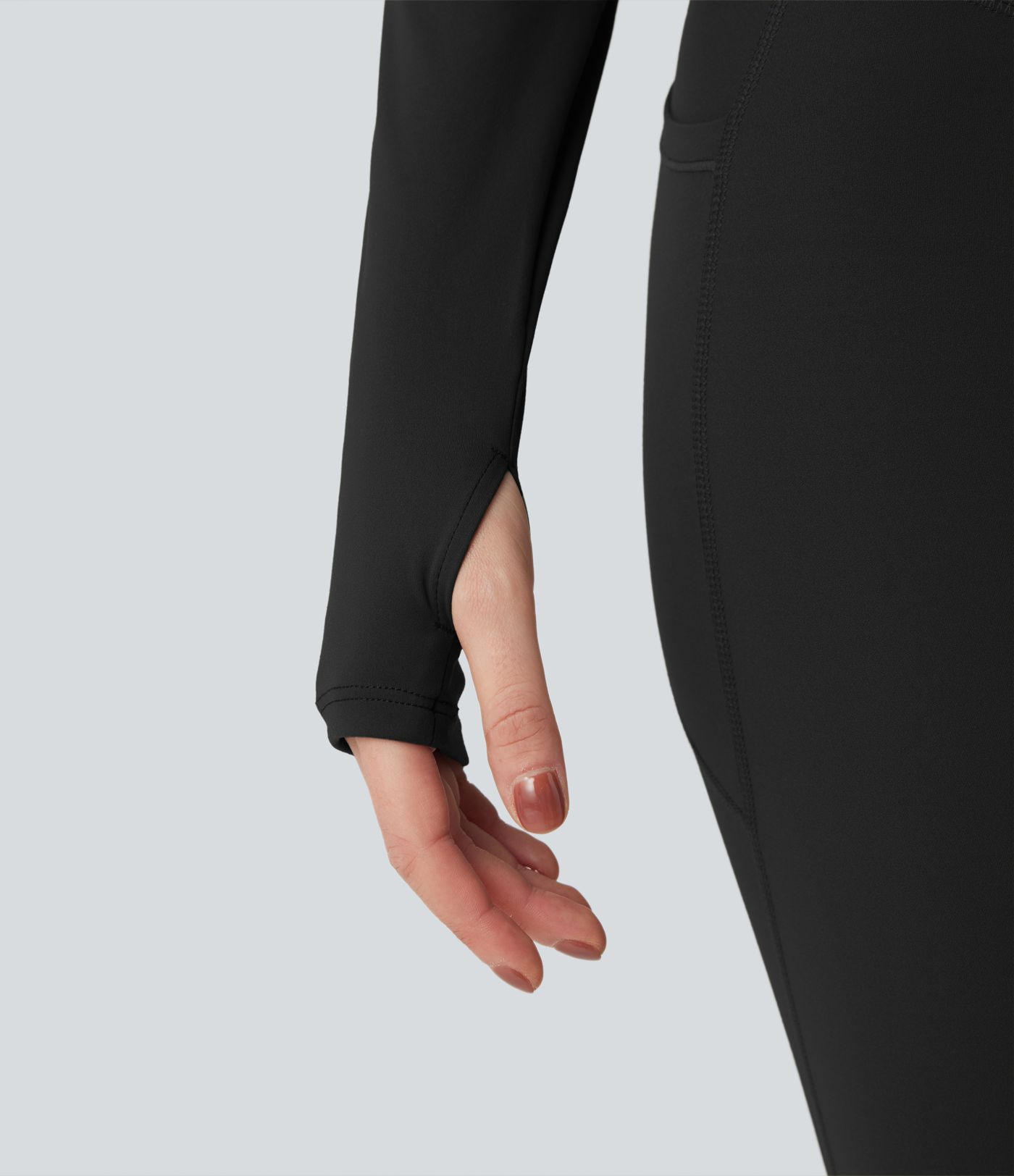 SoftlyZero™ Plush Stand Collar Long Sleeve Thumb Holes Crossover Back Yoga Jackets 