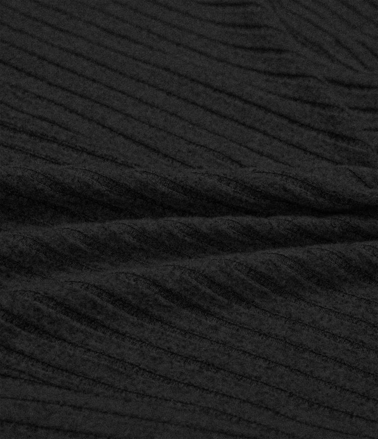 Robe longue côtelée col montant ceinturée manches longues