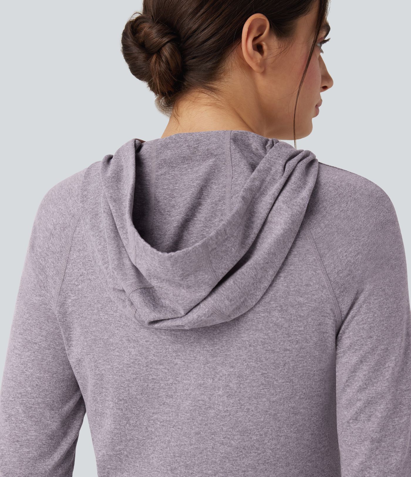 Sudadera deportiva para senderismo con capucha de manga larga con cordón ajustable agujero para el pulgar y bolsillo