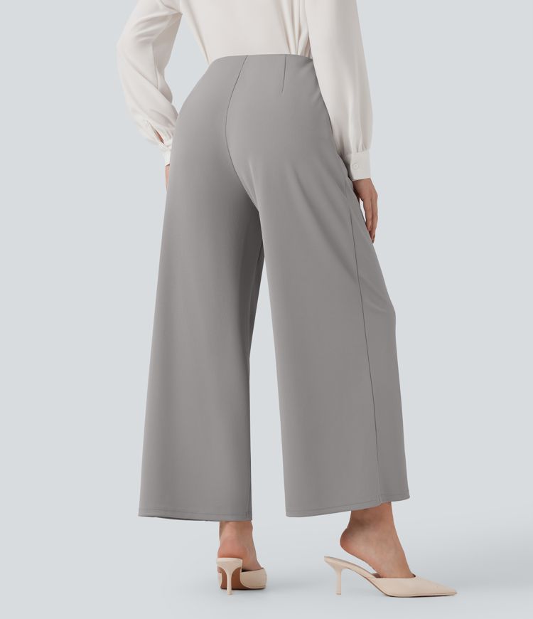 Halara Flex™ High Waisted Wide Leg Crepe Work 7/8 Pants with Pockets